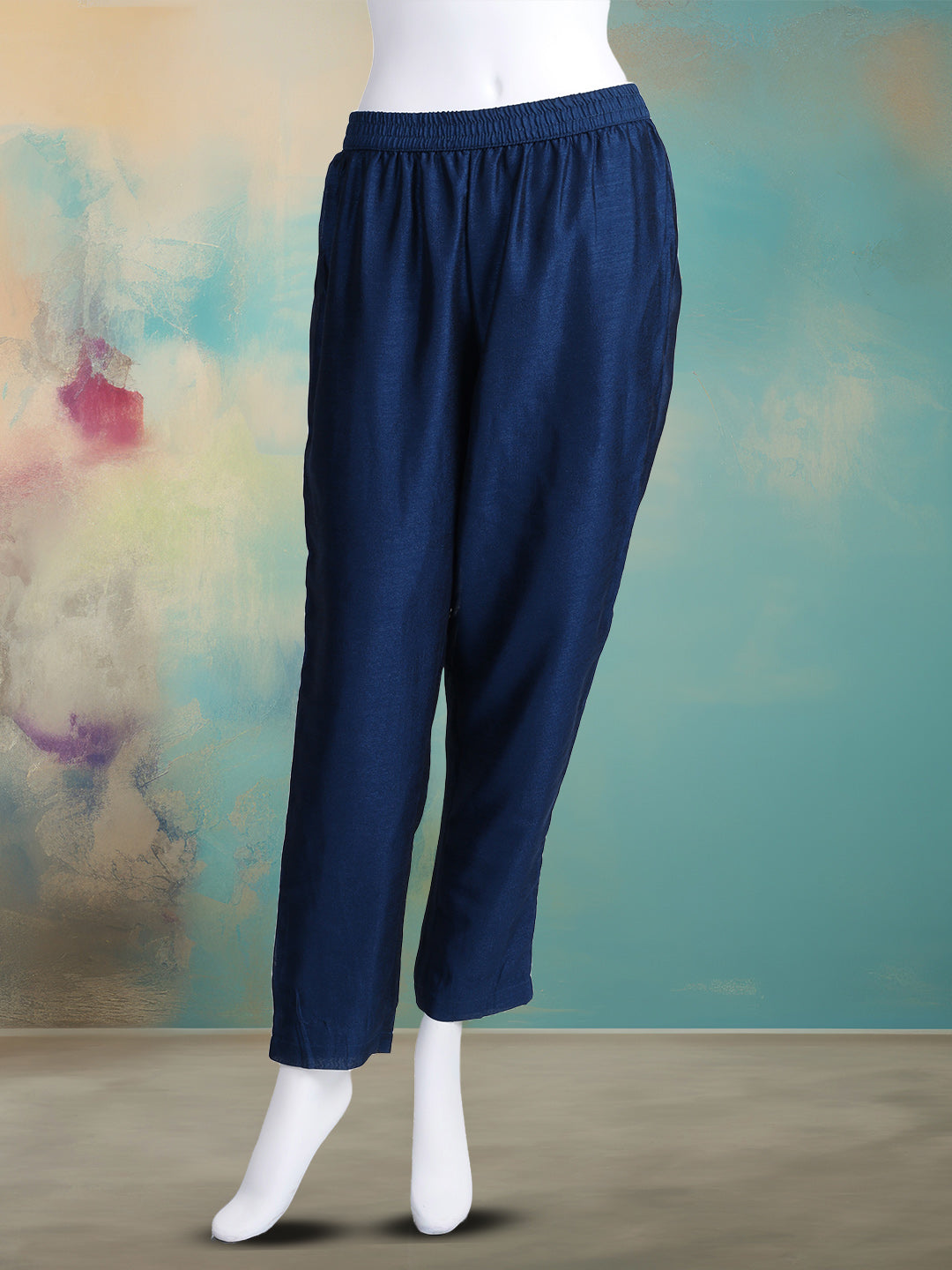 Embroidered Art Silk Kurta With Pant & Dupatta