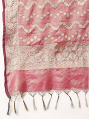 Woven Chanderi Unstitched Suit With Dupatta