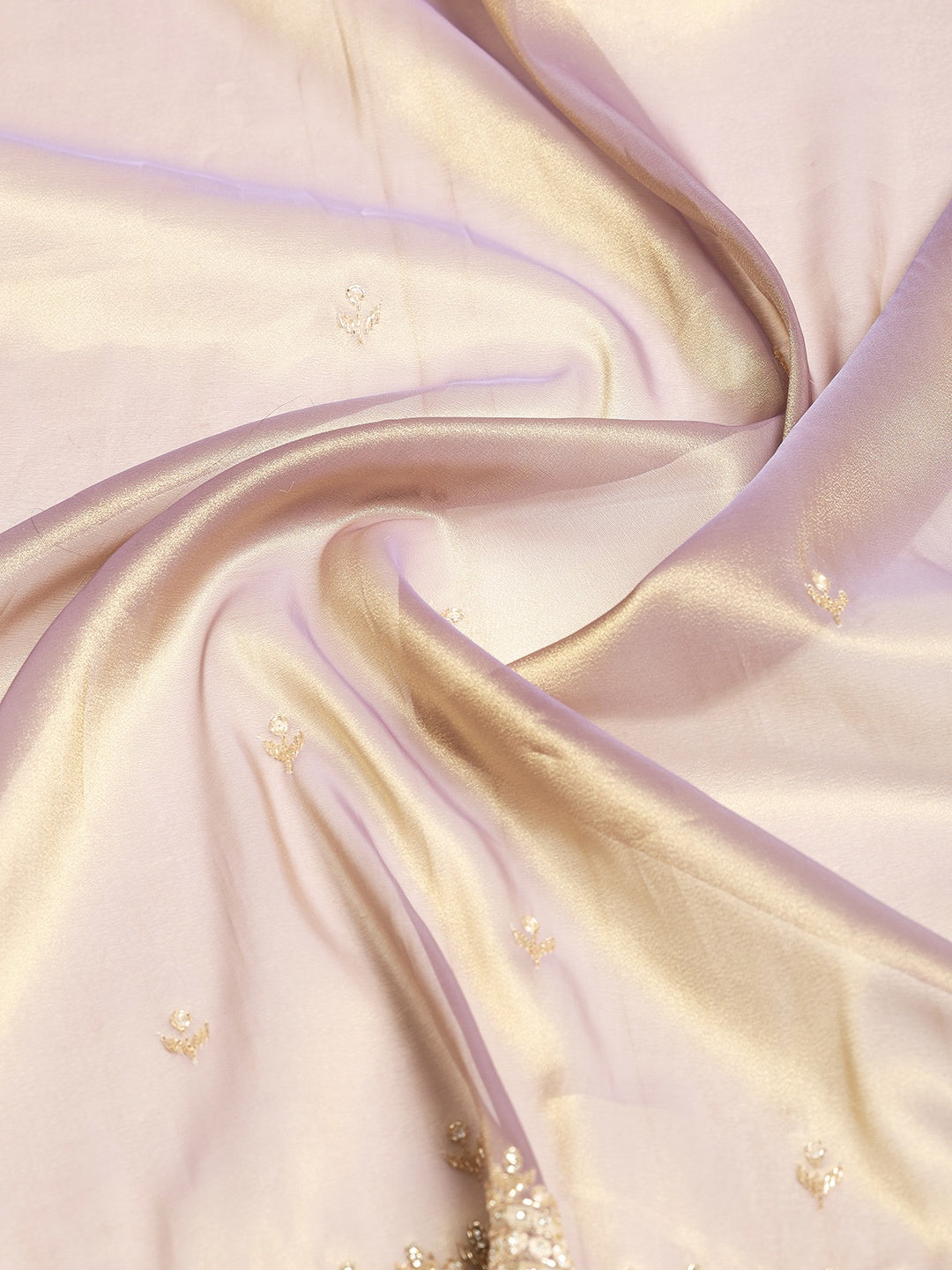 Stone &amp; Sequin Embroidered Tissue Saree
