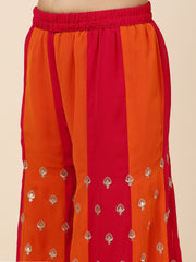 Sequins Embroidery Georgette Kurta With Palazzo And Dupatta