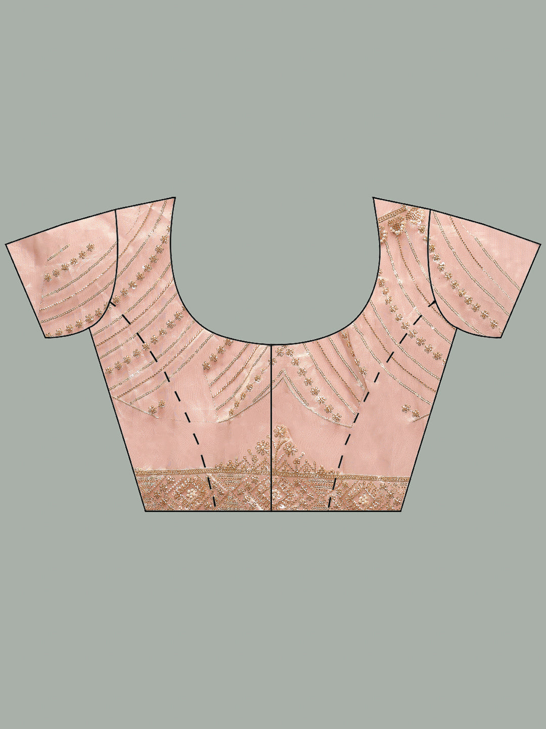 Pearl &amp; Sequin Embroidered Tissue Saree