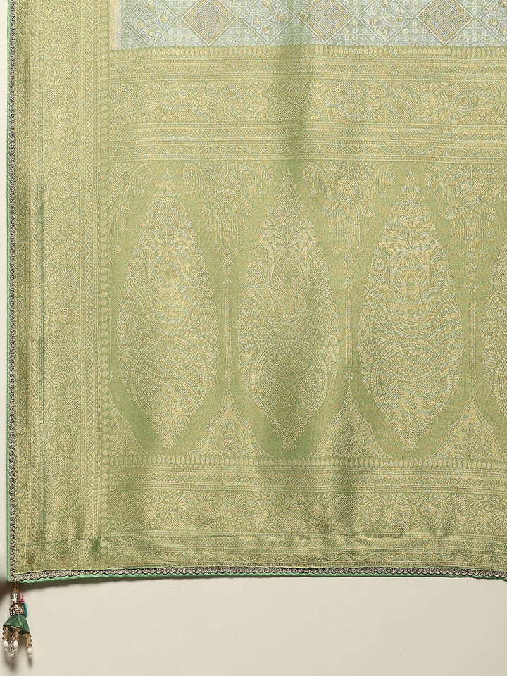 Embroidered Dola Silk Saree