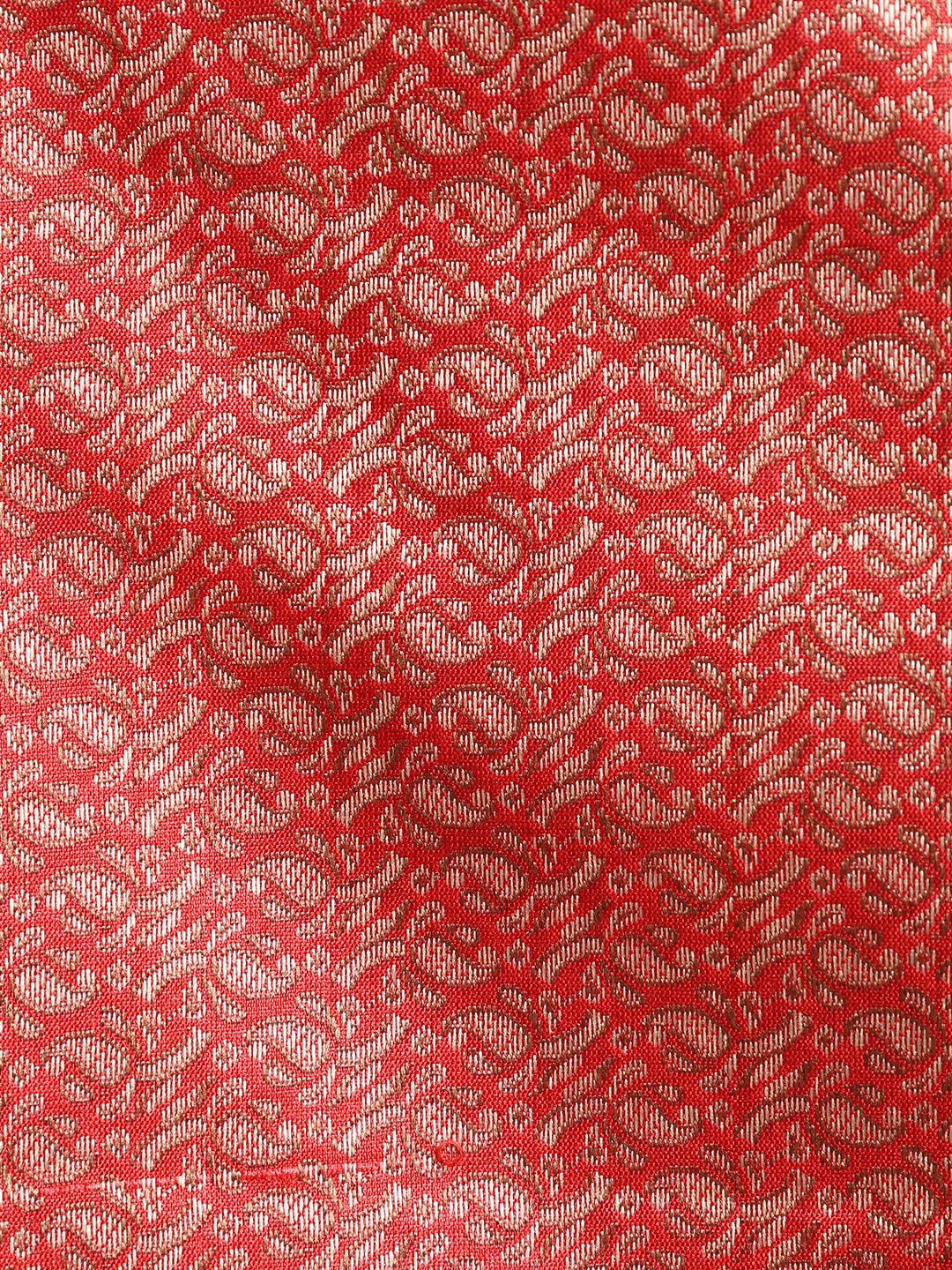 Woven Banarasi Chanderi Unstitched Suit With Dupatta