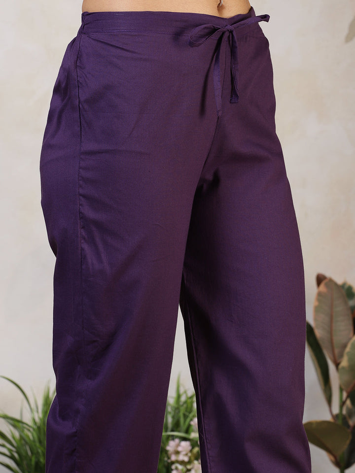 Printed Cotton Blend Kurta With Pants &amp; Dupatta
