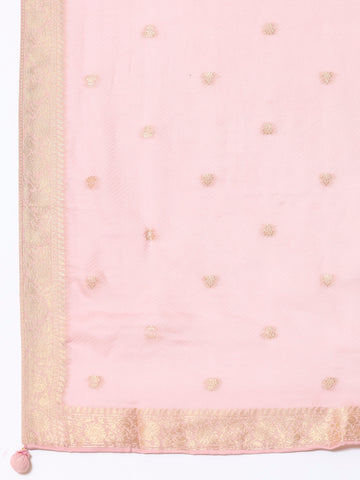 Zari Embroidered Organza Unstitched Suit Piece With Dupatta