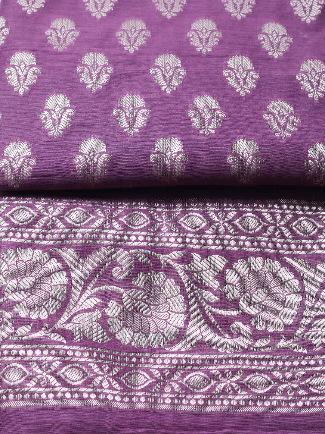 Banarasi Chanderi Unstitched Suit With Pant &amp; Dupatta