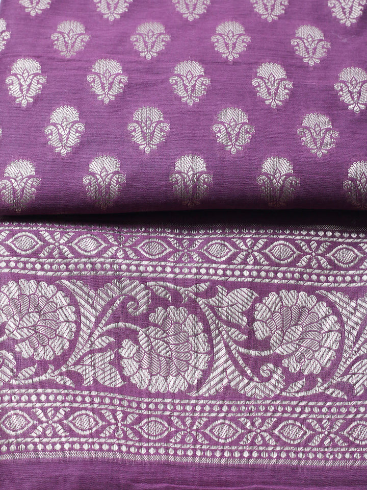 Banarasi Chanderi Unstitched Suit With Pant &amp; Dupatta