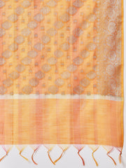 Woven Banarasi Chanderi Unstitched Suit With Dupatta