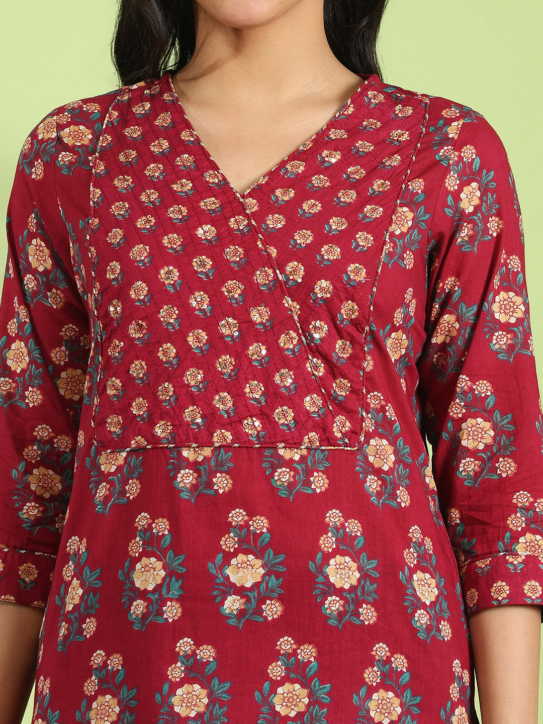 Floral Printed Cotton Blend Kurta