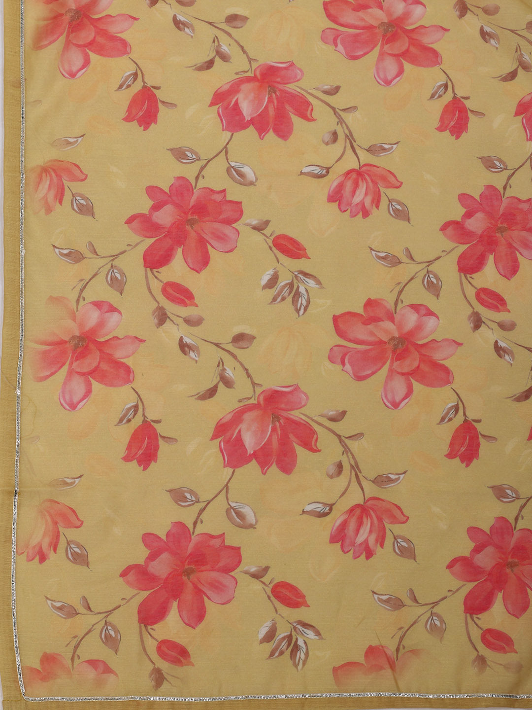 Gota Work Chanderi Unstitched Suit Piece With Dupatta