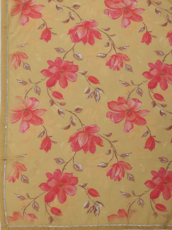 Gota Work Chanderi Suit Piece With Dupatta