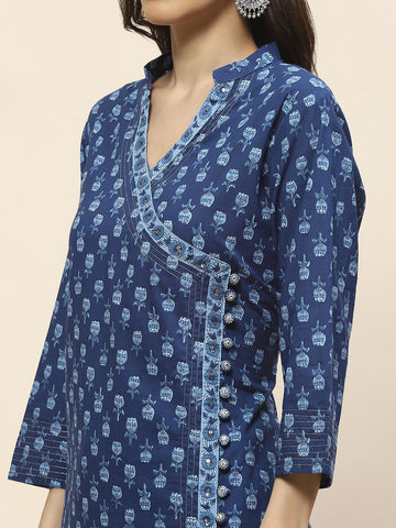 Printed Cotton Suit Set With Dupatta