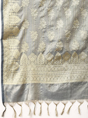 Woven Chanderi Unstitched Suit With Dupatta