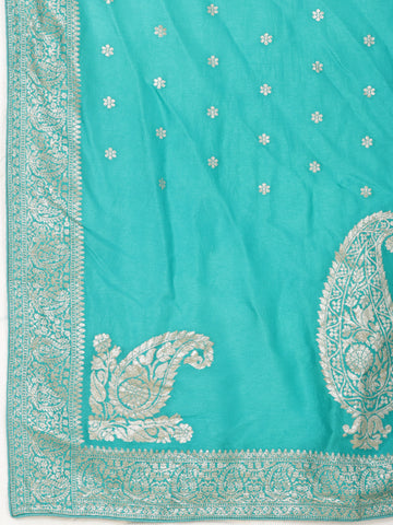 Woven Chanderi Unstitched Suit Piece With Dupatta