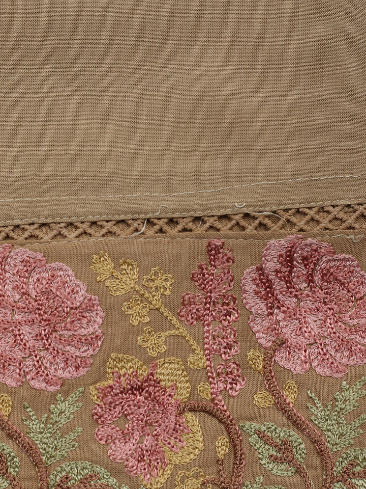 Embroidered Muslin Unstitched Suit With Pant &amp; Dupatta
