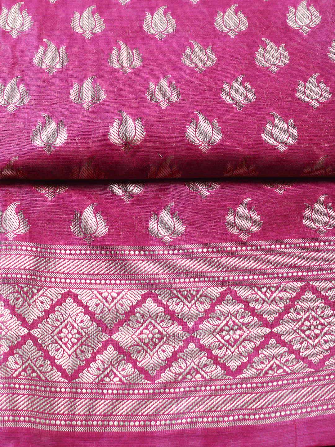 Banarasi Chanderi Unstitched Suit With Pant &amp; Dupatta