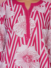 Printed Cotton Blend Kurta With Pants
