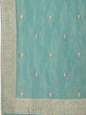 Woven Tissue Unstitched Suit Piece With Dupatta