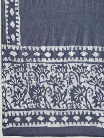 Printed Cotton Blend Unstitched Suit With Dupatta