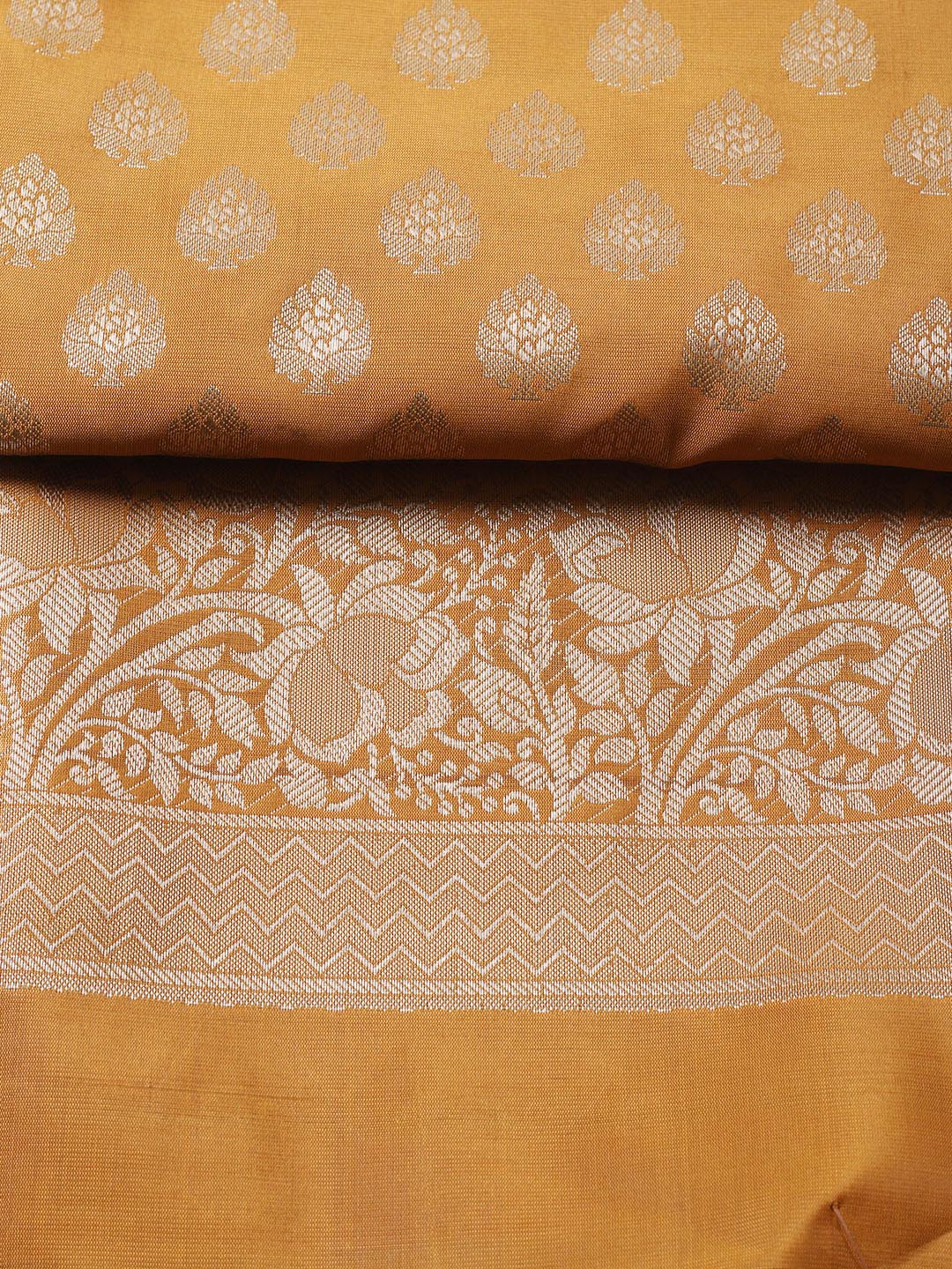 Banarasi Chanderi Unstitched Suit With Pant &amp; Dupatta