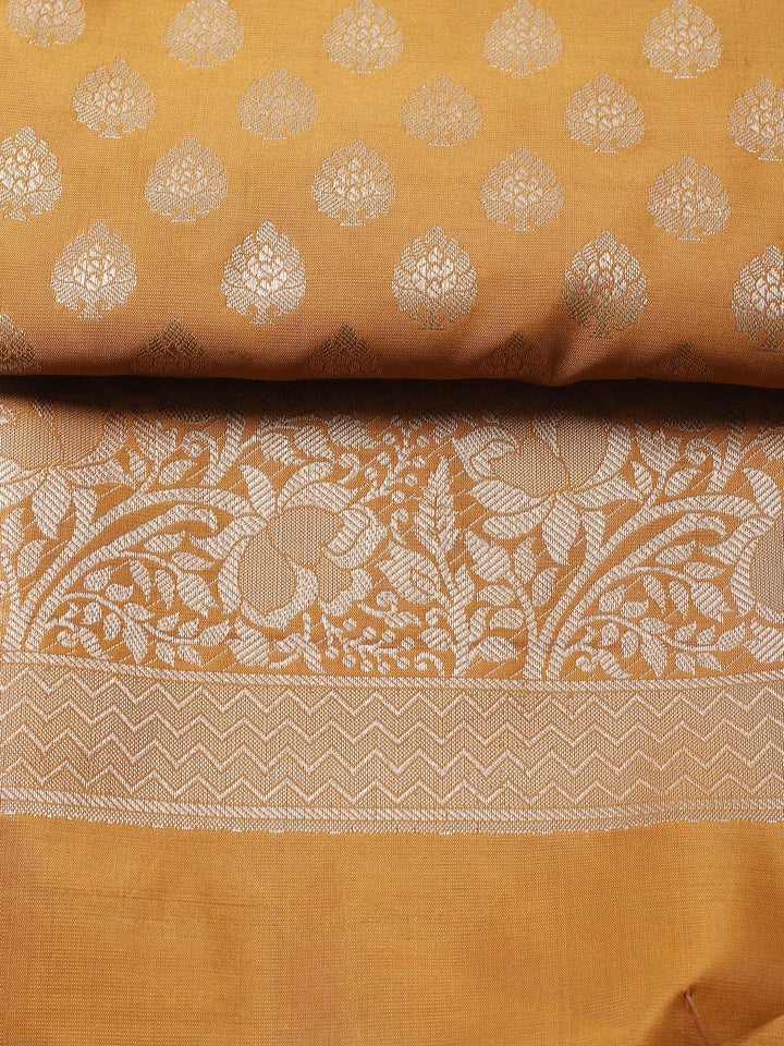 Banarasi Chanderi Unstitched Suit With Pant &amp; Dupatta