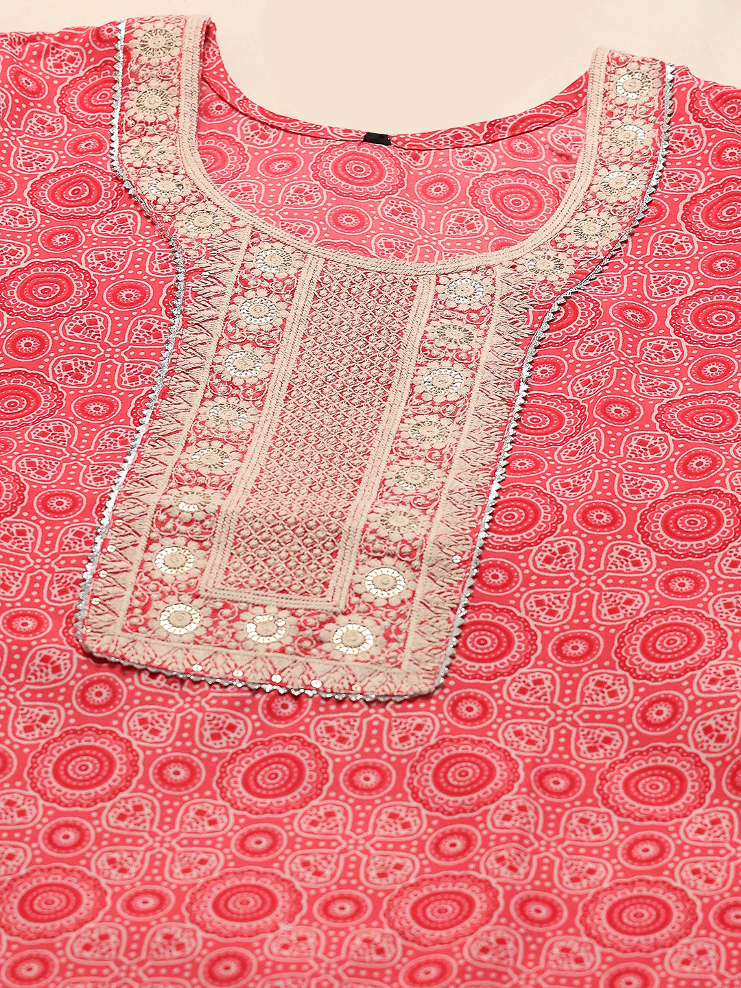 Floral Printed Cotton Kurta With Pants & Dupatta