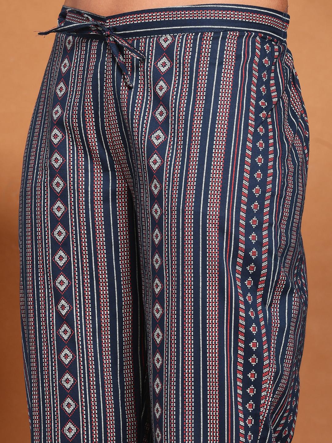 Printed Cotton Blend Kurta With Pant