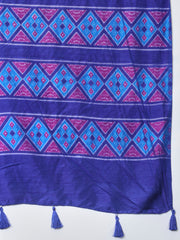 Patola Print Cotton Unstitched Suit Piece With Dupatta