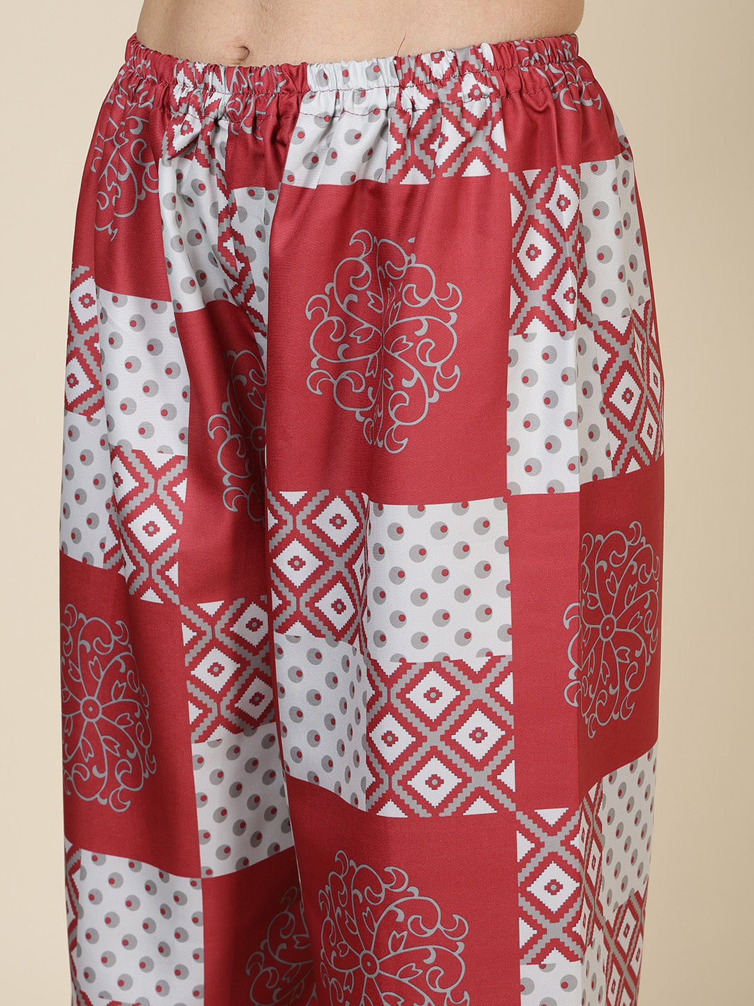 Printed Cotton Blend Kurta With Pants