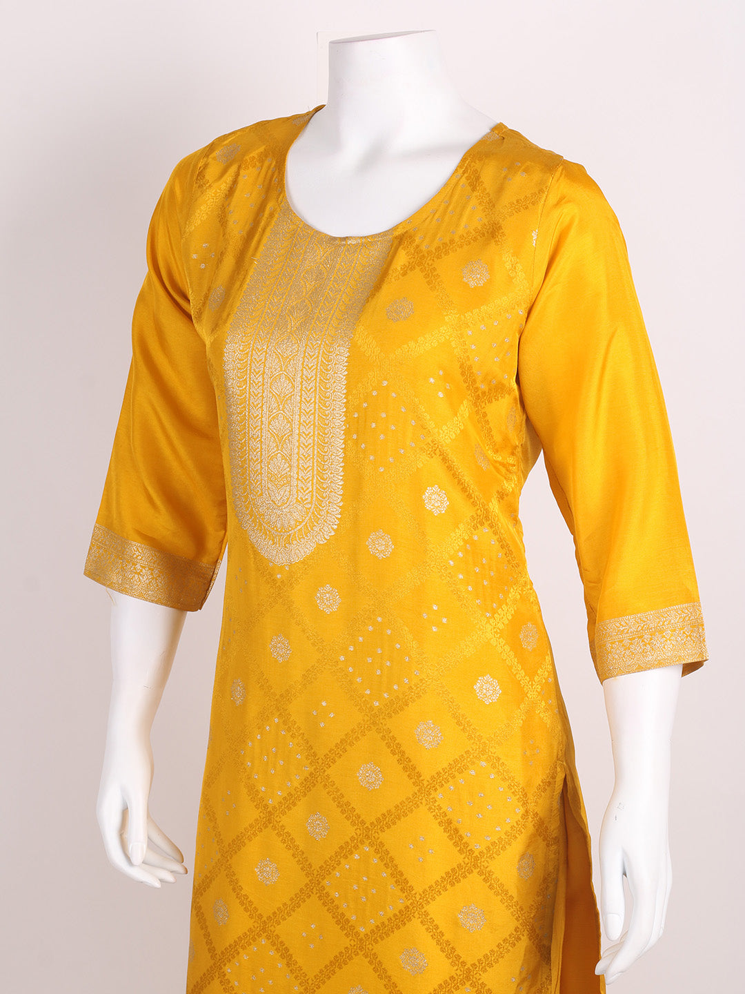 Banarasi Weave Tissue Kurta With Pants &amp; Dupatta