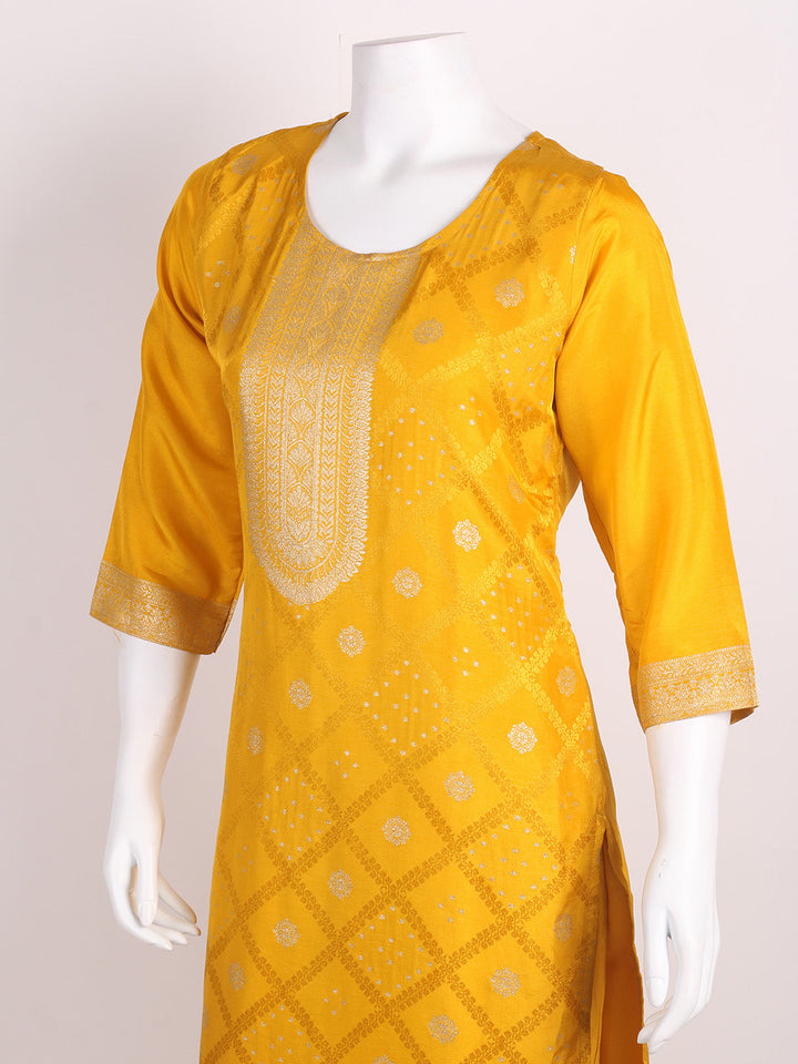 Banarasi Weave Tissue Kurta With Pants &amp; Dupatta