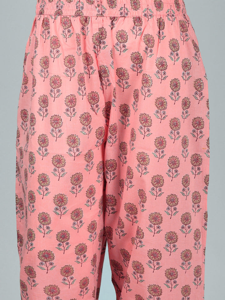 Printed Cotton Blend Kurta With Pant &amp; Dupatta