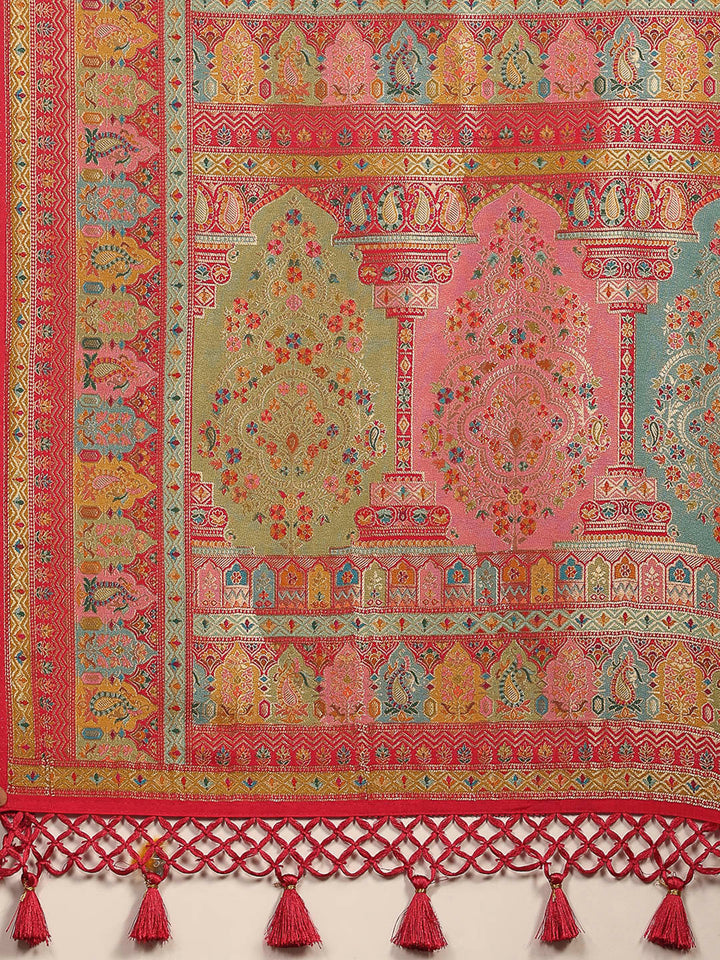 Embroidered Dola Silk Saree