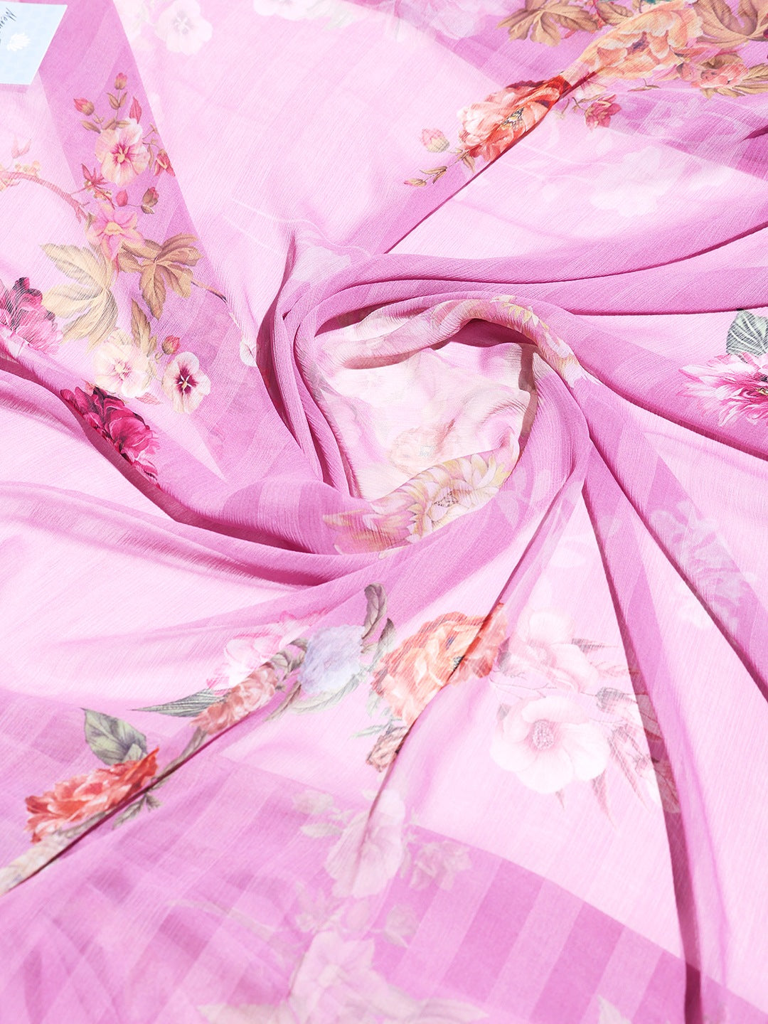 Floral Printed Crepe Saree