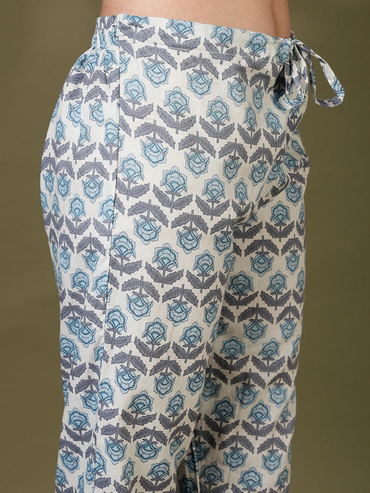 Printed Cotton Blend Kurta With Pant &amp; Dupatta