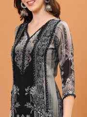 Digital Printed Georgette Kurta With Pants & Dupatta