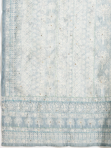 Kantha Embroidered Chanderi Unstitched Suit With Dupatta