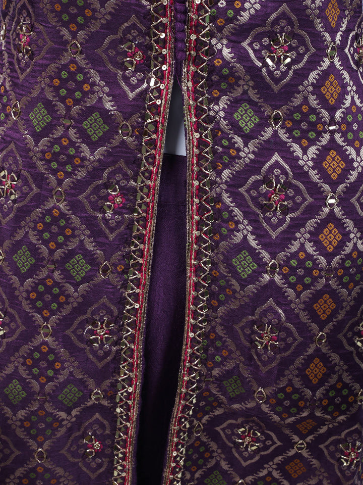 Banarasi Wave With Embroidered Kurta With Palazzo &amp; Dupatta