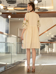 Resham Embroidered Cotton Blend Dress