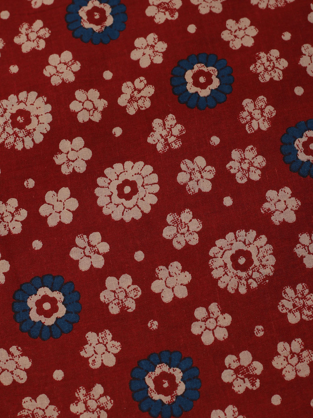 Printed Cotton Blend Unstitched Suit With Dupatta