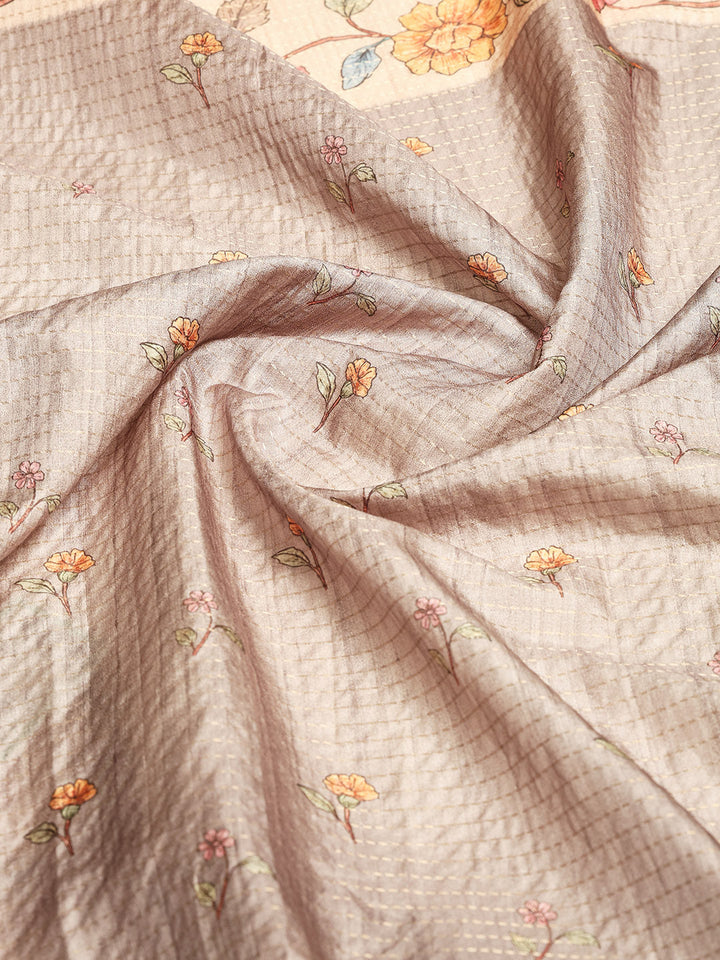 Printed Tussar Saree