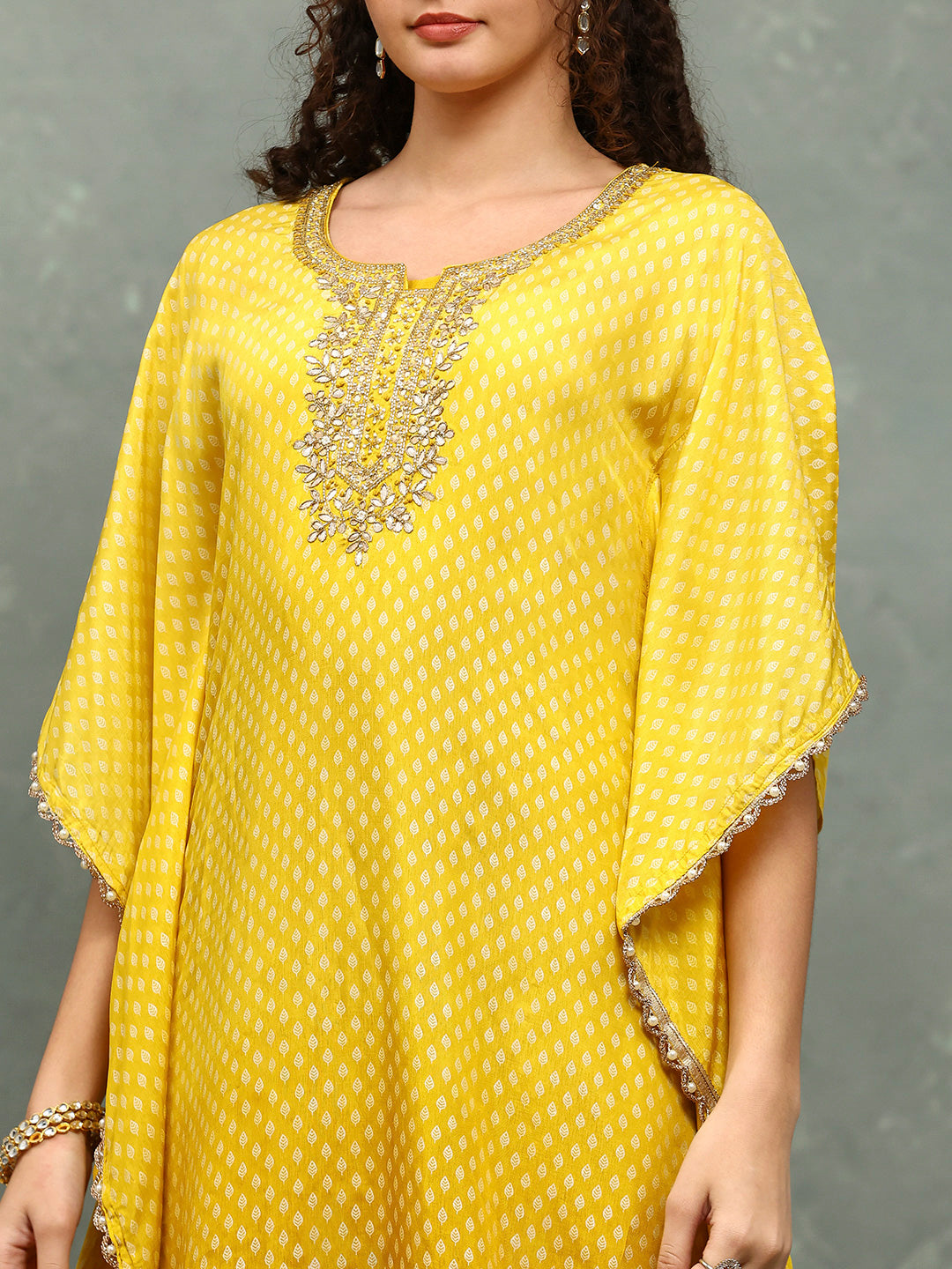 Neck Embroidered Art Silk Kurta With pants