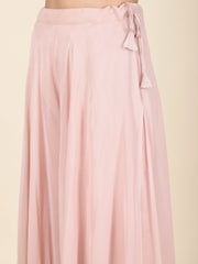 Sequin Embroidery Georgette Short Kurti With Sharara & Dupatta
