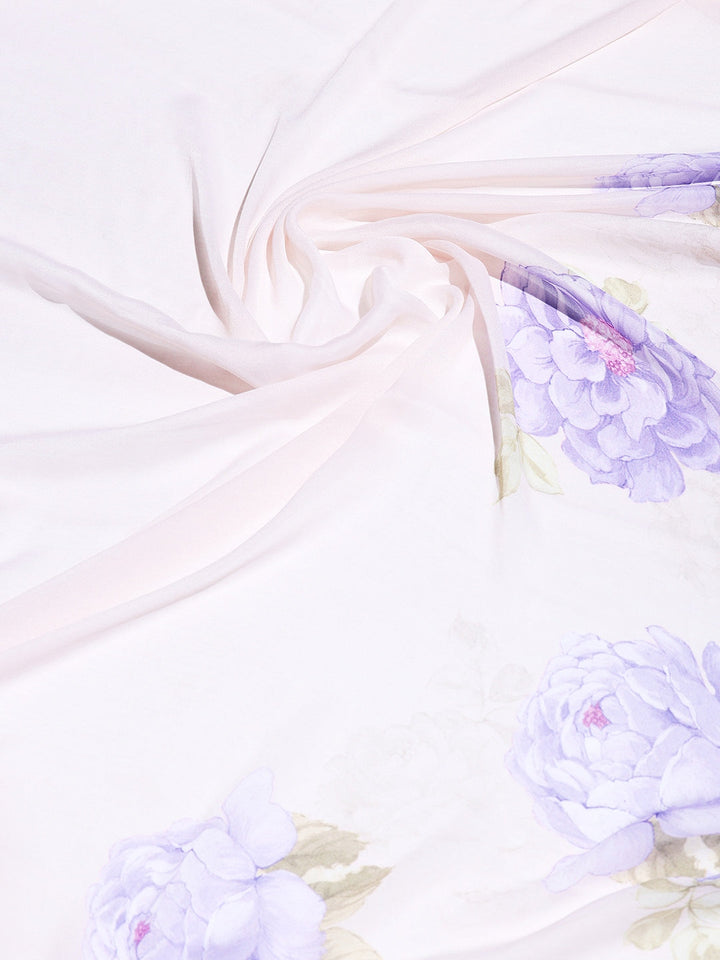 Floral Printed Crepe Saree