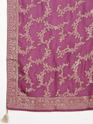 Woven Booti Chanderi Unstitched Suit Piece With Dupatta