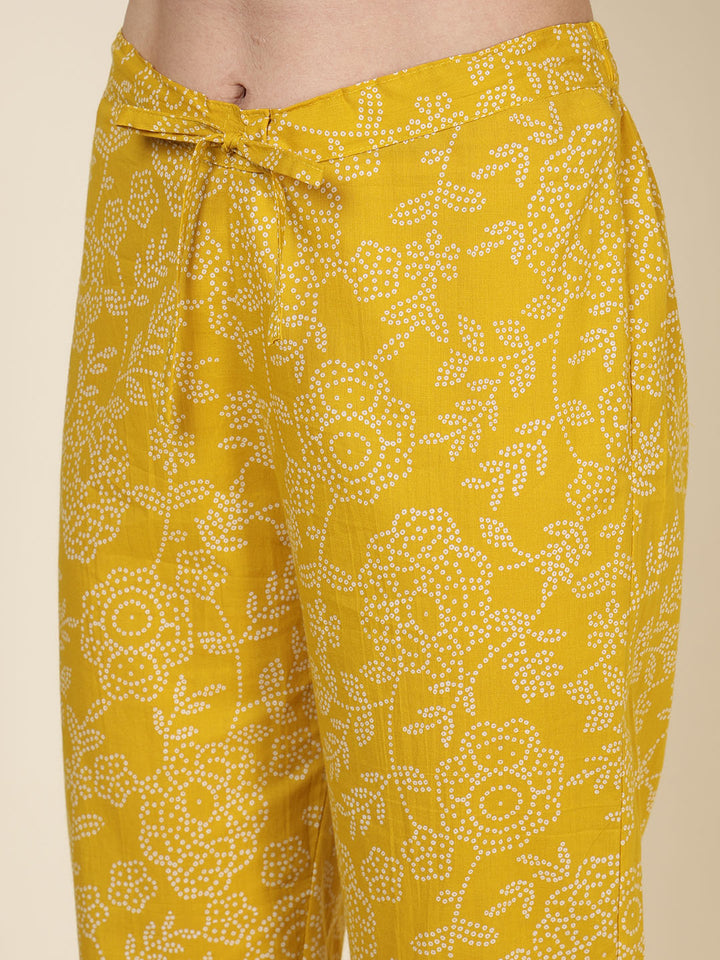 Embroidered Cotton Blend Kurta With Pants &amp; Dupatta