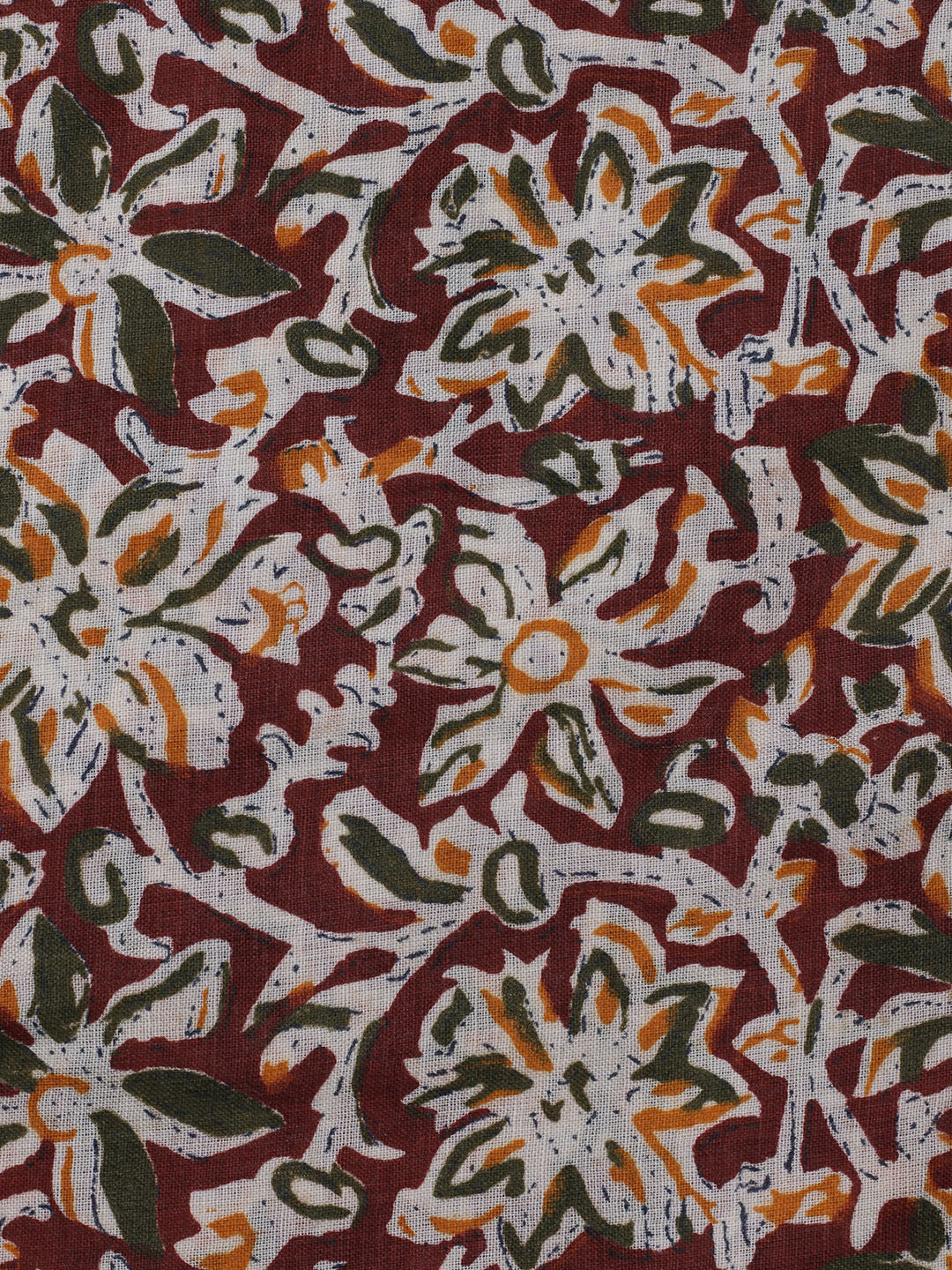 Printed Cotton Blend Unstitched Suit With Dupatta