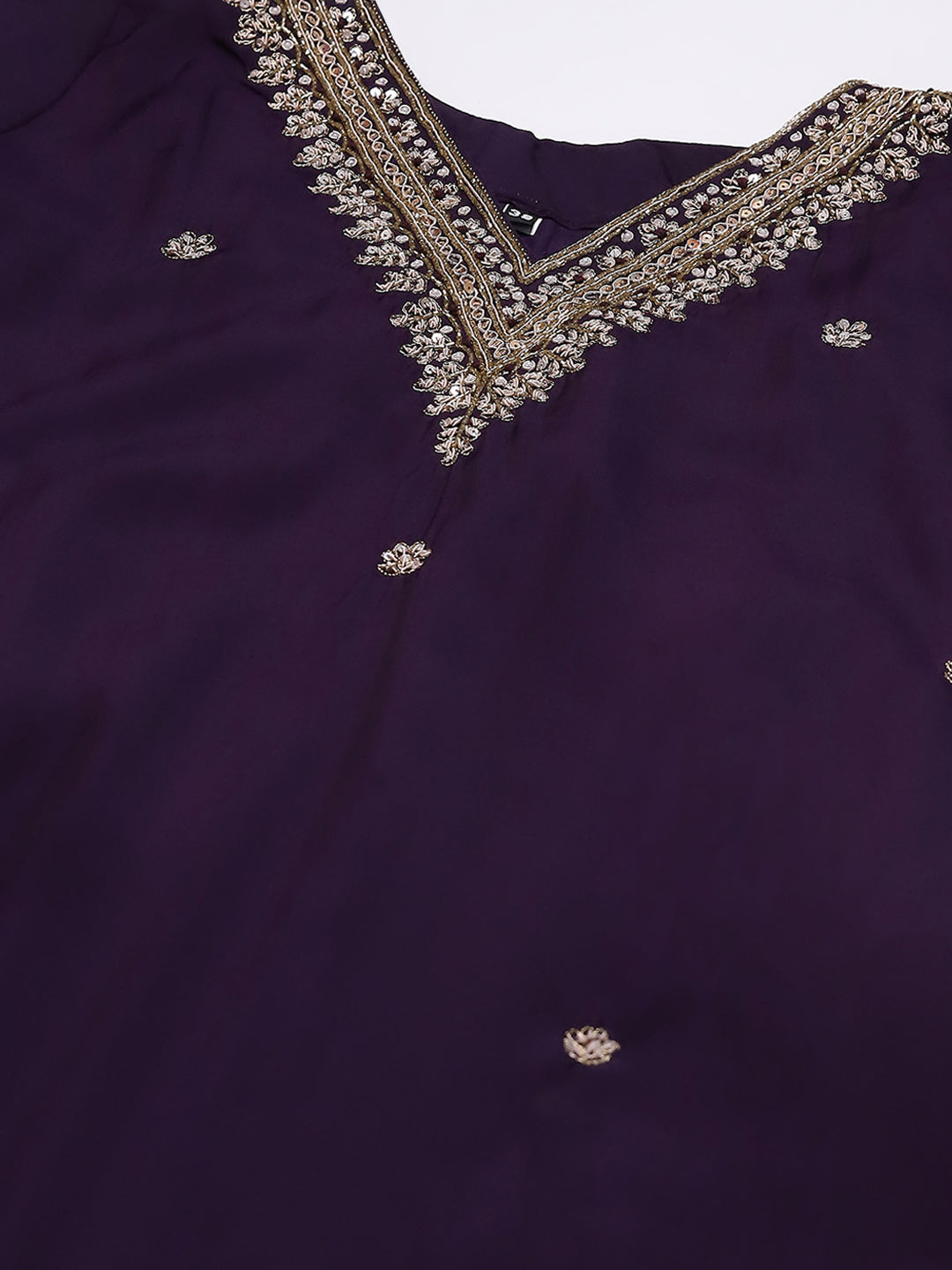 Embroidered Cotton Blend Kurta With Pants & Dupatta