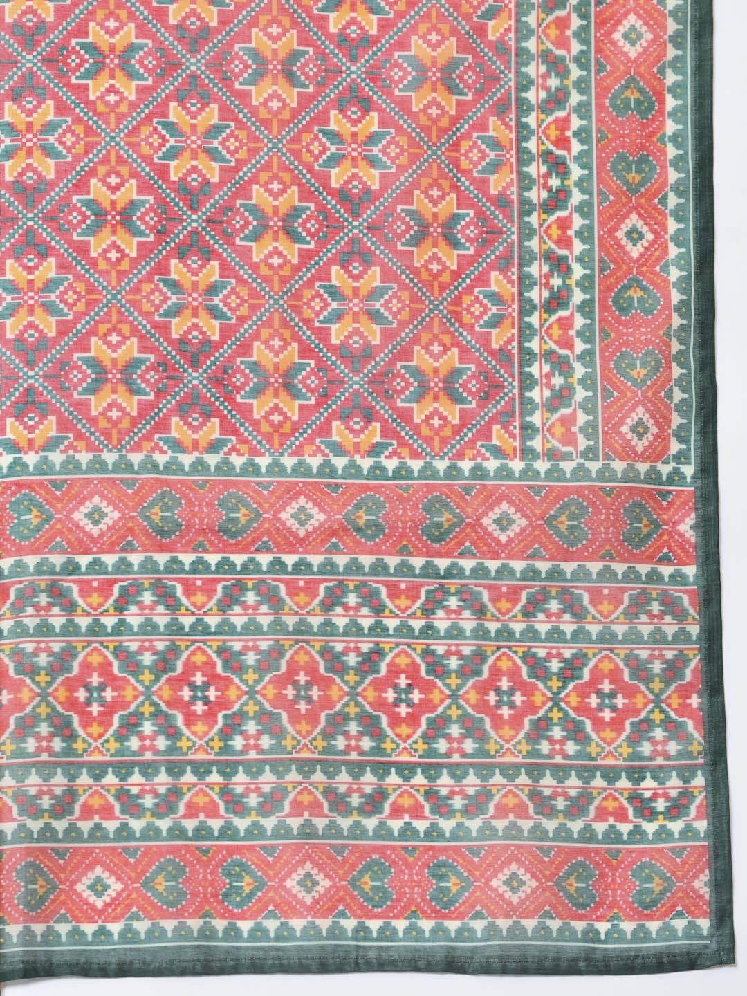 Printed Chanderi Unstitched Suit Piece With Dupatta