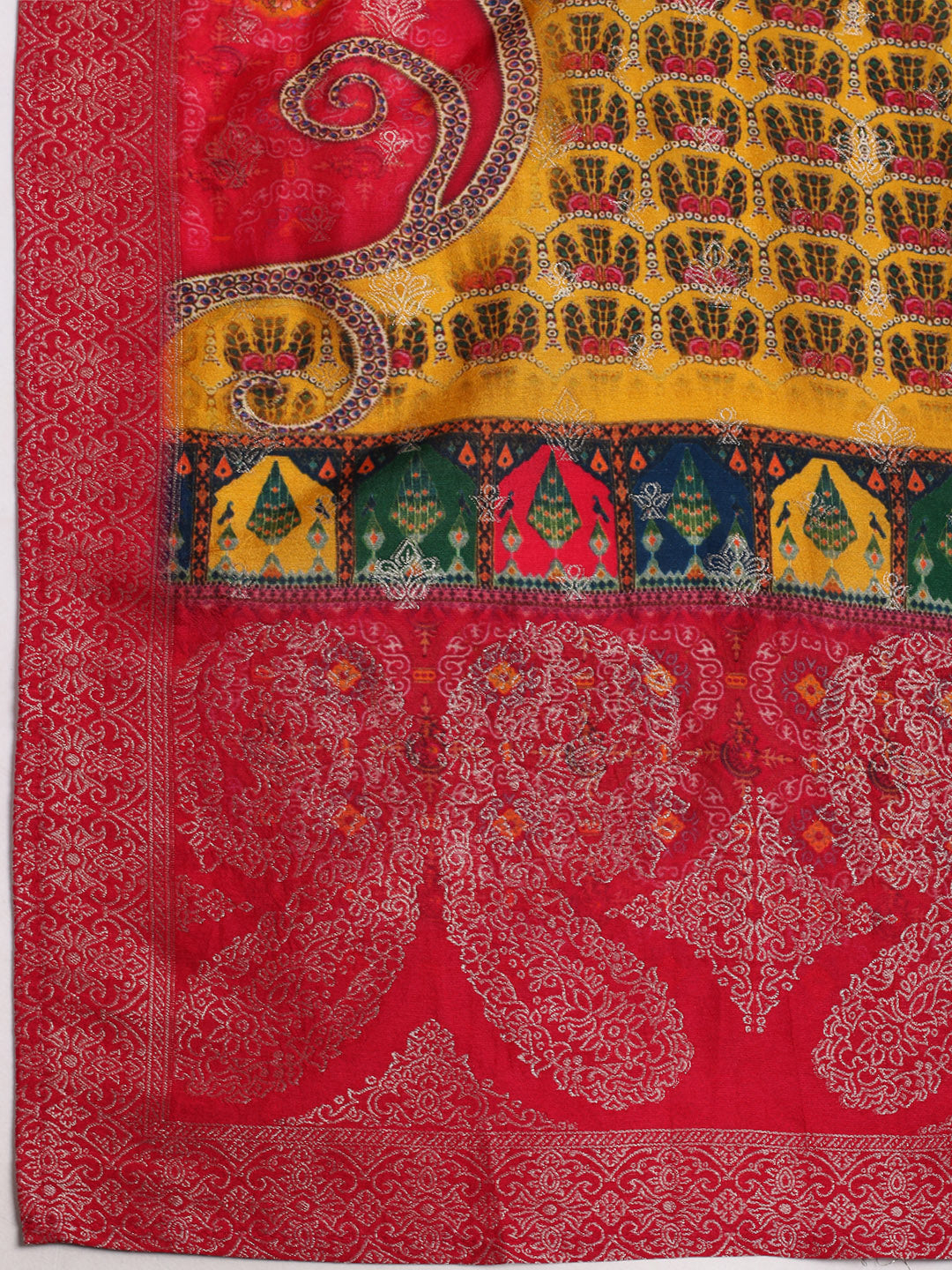 Embroidered Art Silk Kurta With Pant & Dupatta
